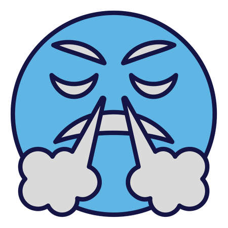 Filled color outline icon for emoji face.のイラスト素材