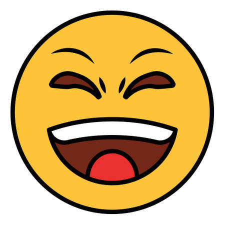Filled color outline icon for emoji face.のイラスト素材