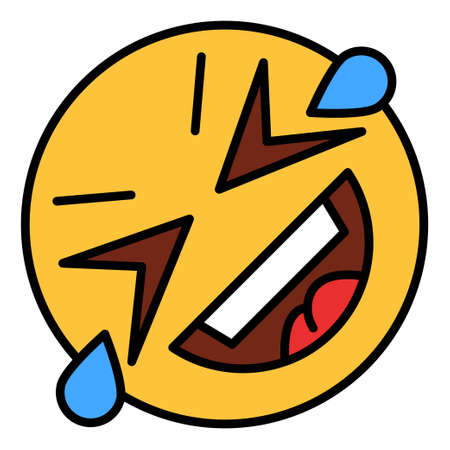 Filled color outline icon for emoji face.のイラスト素材