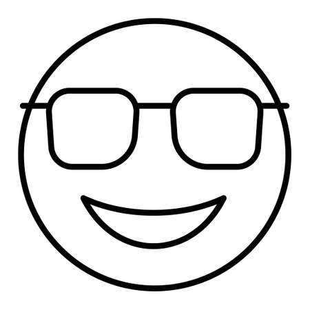 Outline icon for emoji face.のイラスト素材