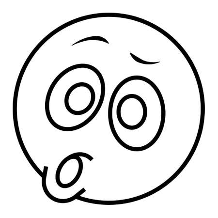 Outline icon for emoji face.のイラスト素材