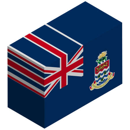 National flag of Cayman Islands - Isometric 3d rendering.のイラスト素材
