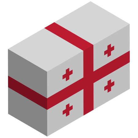 National flag of Georgia - Isometric 3d rendering.のイラスト素材
