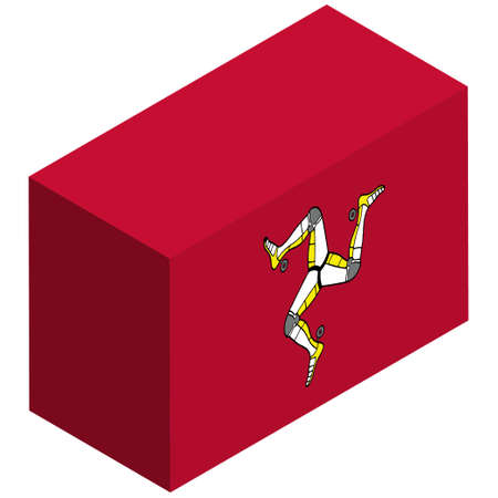 National flag of Isle of Man - Isometric 3d rendering.のイラスト素材