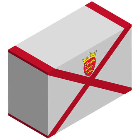 National flag of Jersey - Isometric 3d rendering.のイラスト素材