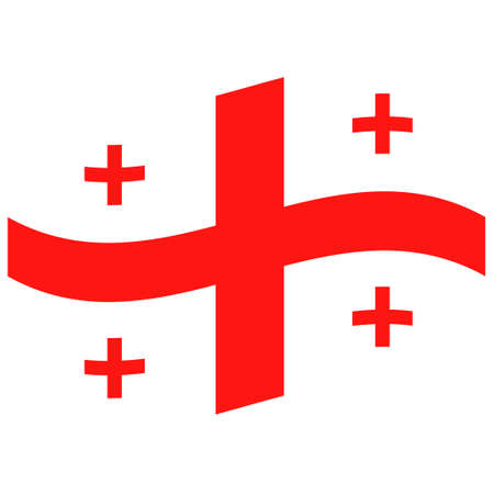 National flag of Georgia - Flat color icon.のイラスト素材