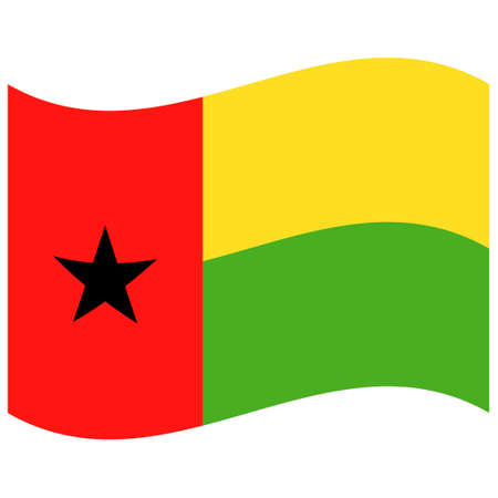 National flag of Guinea Bissau - Flat color icon.のイラスト素材