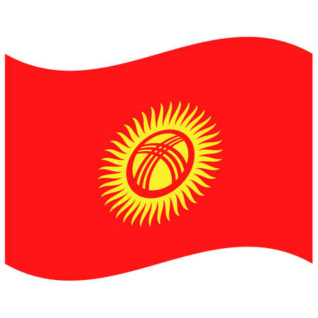 National flag of Kyrgyzstan - Flat color icon.のイラスト素材