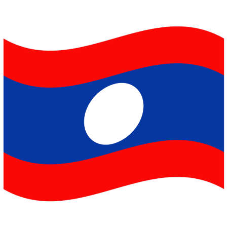National flag of Laos - Flat color icon.のイラスト素材