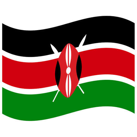 National flag of Kenya - Flat color icon.のイラスト素材
