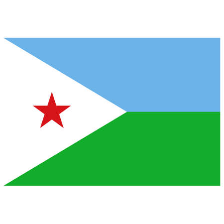 National flag of Djibouti - Flat color icon.のイラスト素材