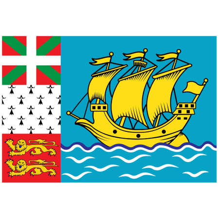 National flag of Saint Pierre and Miquelon - Flat color icon.のイラスト素材