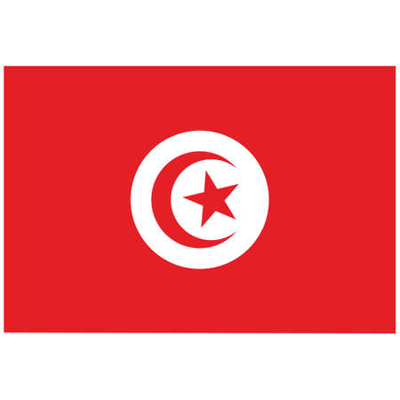 National flag of Tunisia - Flat color icon.のイラスト素材