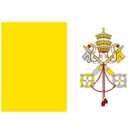 National flag of Vatican City-Holy See - Flat color icon.のイラスト素材