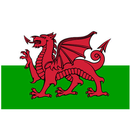 National flag of Wales - Flat color icon.のイラスト素材