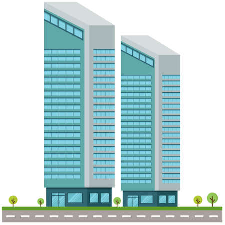 Office city building beautiful illustration.のイラスト素材
