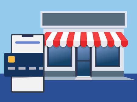 Online shopping and paymentのイラスト素材