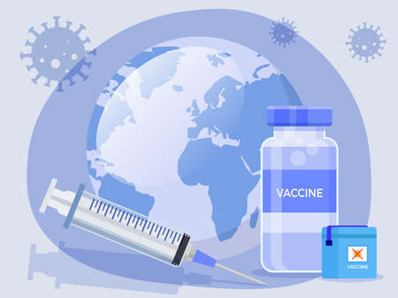 International corona vaccination injectionのイラスト素材