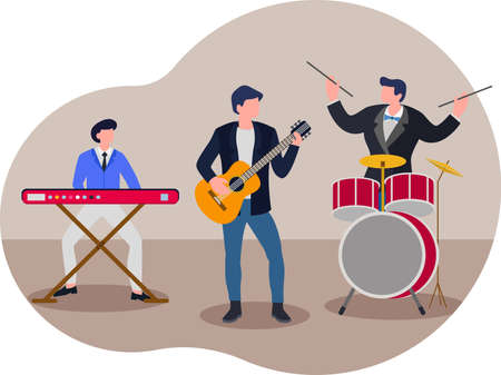 Musician performing in concertのイラスト素材