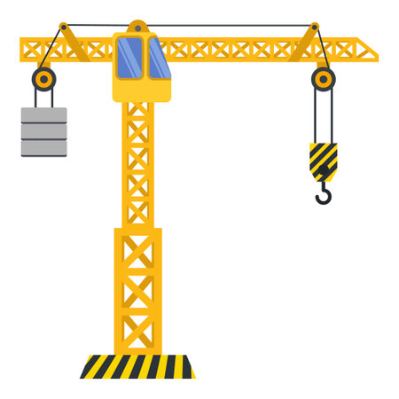 Tower crane build machine illustrationのイラスト素材