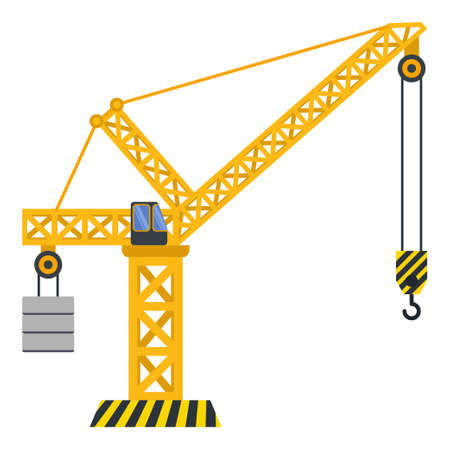 Tower crane build machine illustrationのイラスト素材