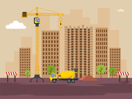 Construction real estate building projectのイラスト素材