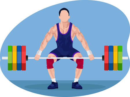Male weightlifterのイラスト素材