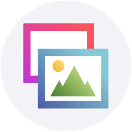 Gradient color icon for photos.のイラスト素材