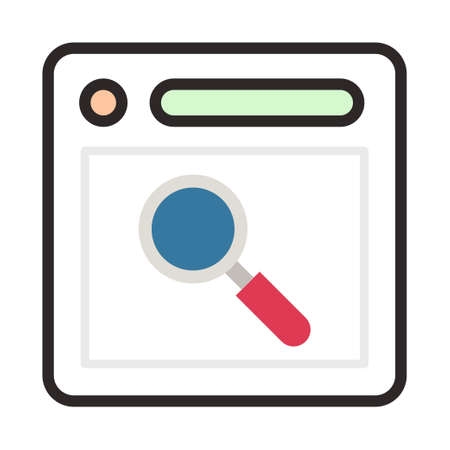 Filled color outline icon for search website.のイラスト素材