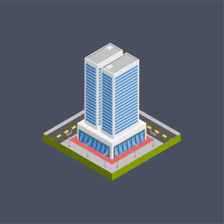 Office building - 3d isometric.のイラスト素材