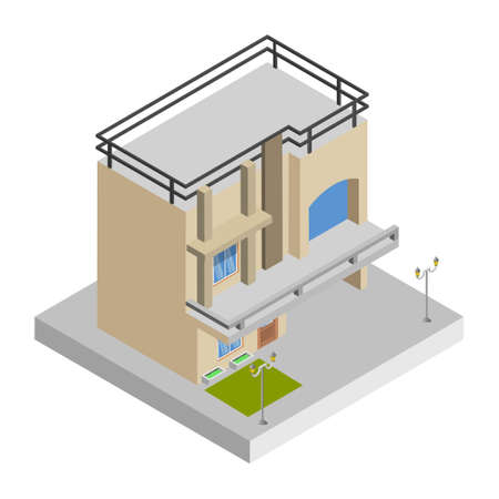House building - 3d isometric.のイラスト素材