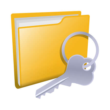 Folder key - Isometric 3d illustration.のイラスト素材