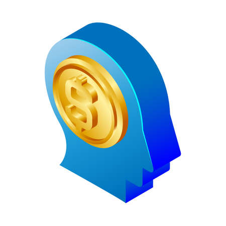 Money mind - Isometric 3d illustration.のイラスト素材