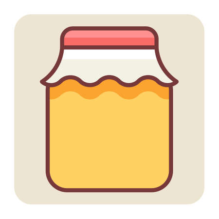 Filled color outline icon for fruit jam.のイラスト素材