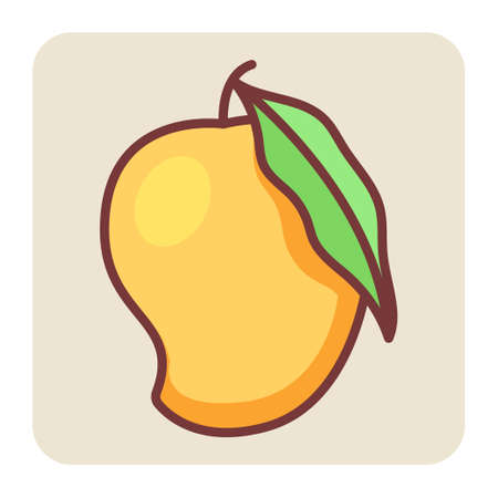 Filled color outline icon for mango.のイラスト素材