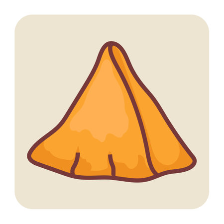 Filled color outline icon for samosa.のイラスト素材