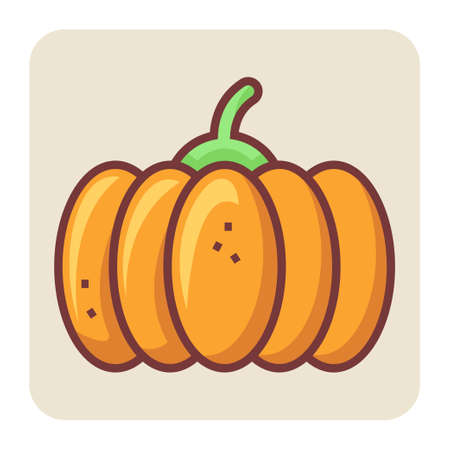 Filled color outline icon for pumpkin.のイラスト素材