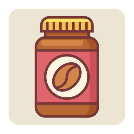 Filled color outline icon for coffee bottle.のイラスト素材