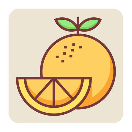 Filled color outline icon for orange.のイラスト素材