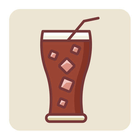 Filled color outline icon for soda.のイラスト素材