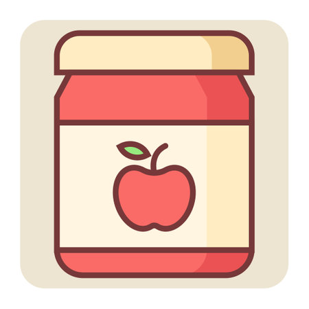 Filled color outline icon for apple jam.のイラスト素材