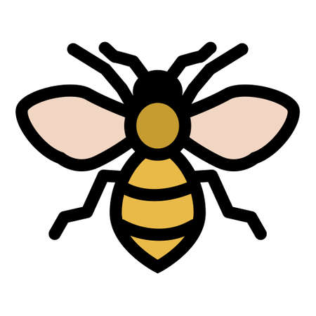 Filled outline icon for bumble bee.のイラスト素材