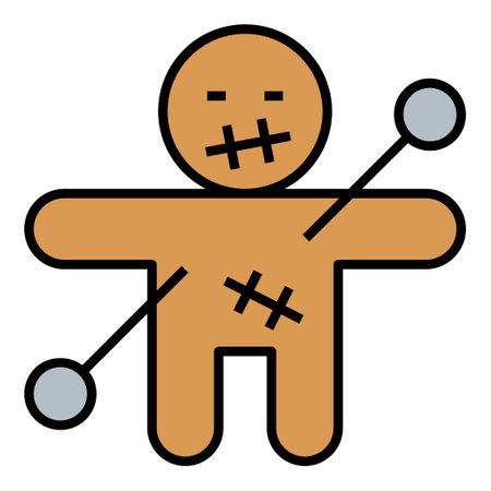Filled outline icon for voodoo doll.のイラスト素材