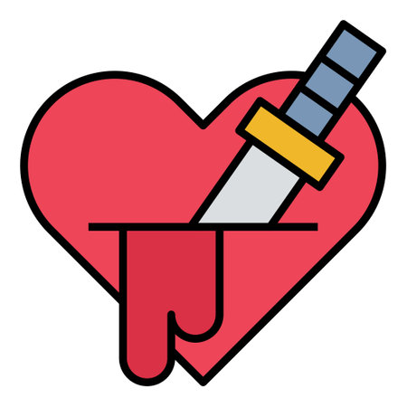Filled outline icon for heart kill.のイラスト素材