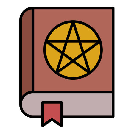 Filled outline icon for magic book.のイラスト素材