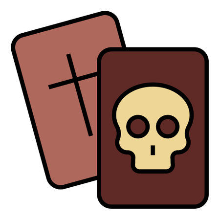 Filled outline icon for skull cards.のイラスト素材