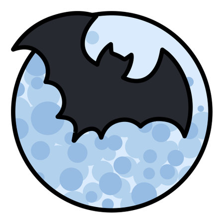 Filled outline icon for bat.のイラスト素材