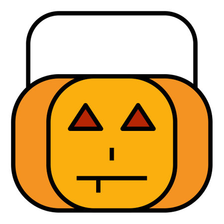 Filled outline icon for pumpkin bucket.のイラスト素材