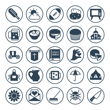 Circle glyph icons for thanksgiving.のイラスト素材