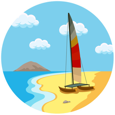 Beach landscape.のイラスト素材